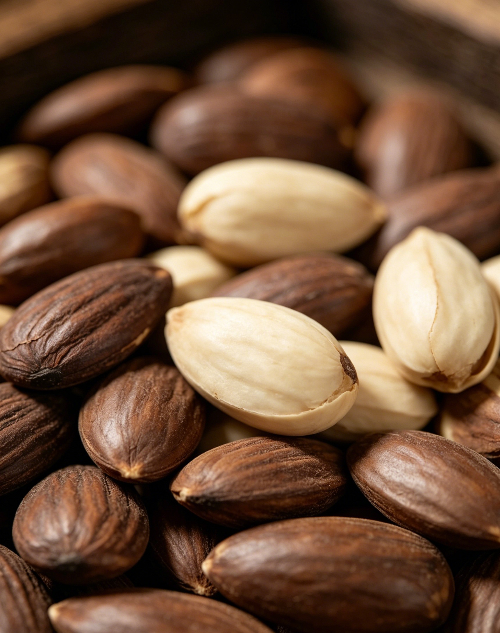 优质杏仁与劣质杏仁对比